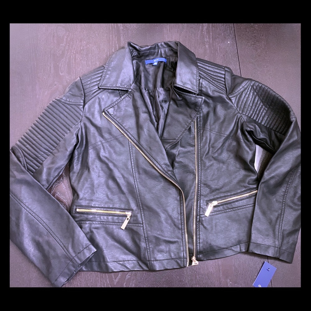 NWOT APT 9 Black Motorcycle Jacket